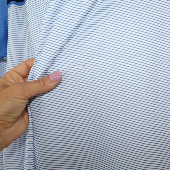 Tour Collection Men's Blue Striped Polo Shirt - Picture 4 of 7